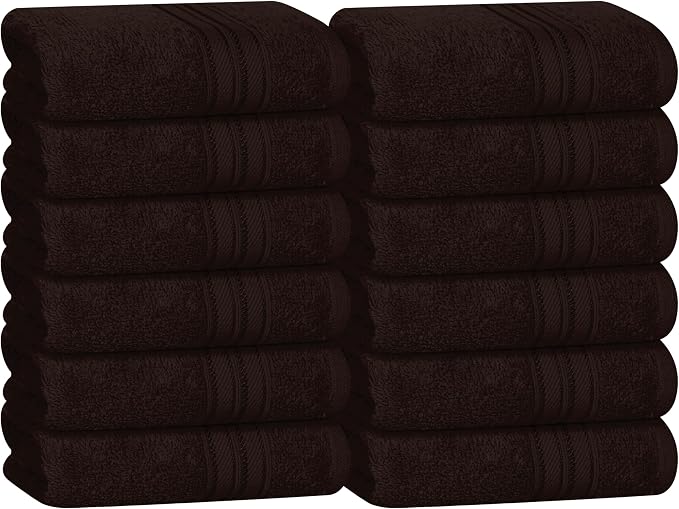 BOUTIQUO Ultra Soft Cotton Washcloths, Contains 12 Piece Face Cloths 12x12 inch by BOUTIQUO