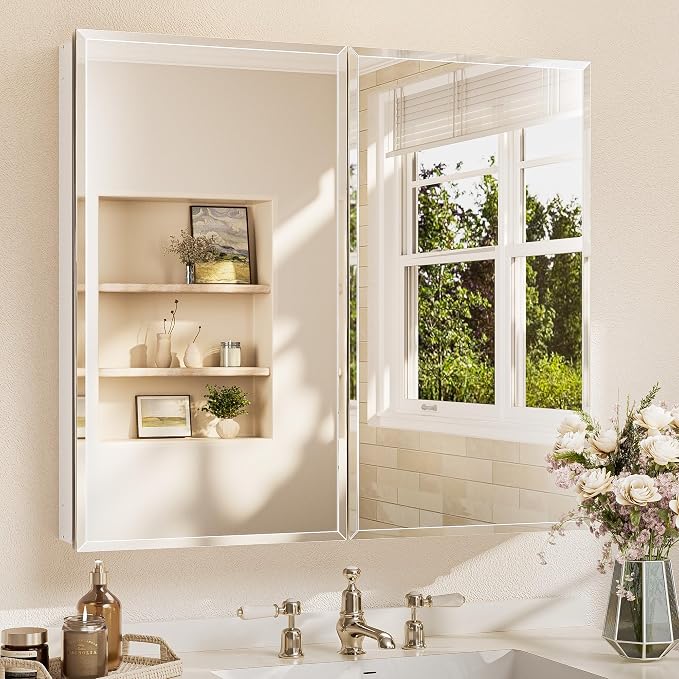 TETOTE 36 x 32 Bathroom Mirror Cabinet by TETOTE