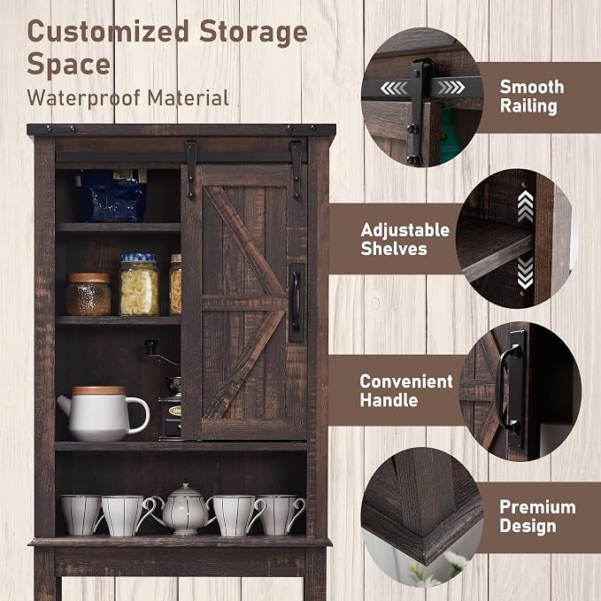 OKD Over The Toilet Storage Cabinet, Farmhouse Storage Cabinet Over Toilet - Image 5