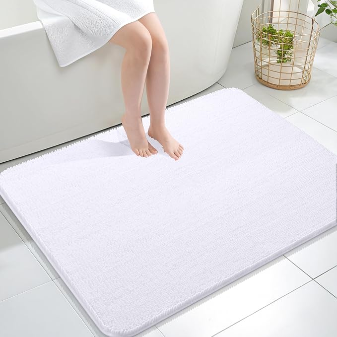 OLANLY Bathroom Rugs 40x32, Extra Soft Absorbent Chenille Bath Rugs, Rubber by OLANLY