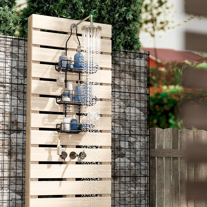 Shower Caddy Hanging Bathroom Organizer: Over Head Adjustable Rack - Image 7
