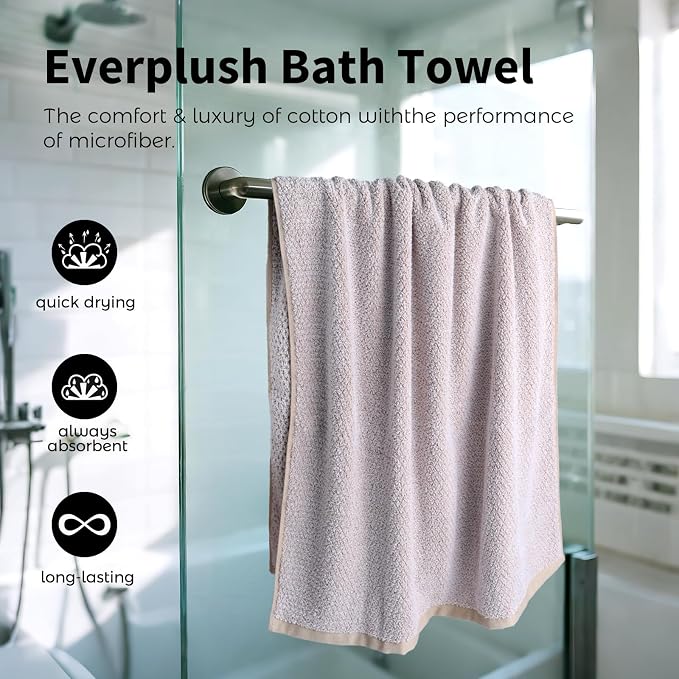 Everplush Diamond Collection Oversized Bath Towel – 1 Pieces, Super Soft & - Image 3