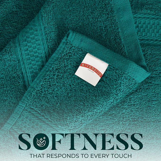 RIVERSIDE 100% Ring Spun Cotton Large Bath Towels Set of 4, 27 x 54 Inches – - Image 4