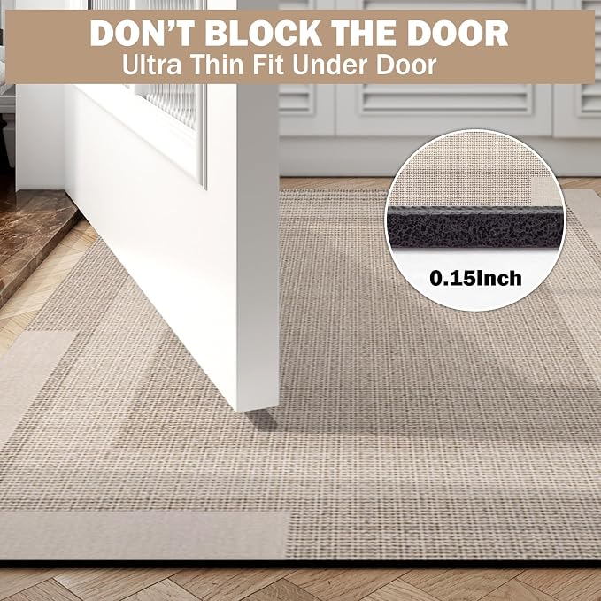 Non Slip Long Bath Mat Bathroom Runner, Rubber Backing Ultra Thin Bathroom Rugs - Image 3