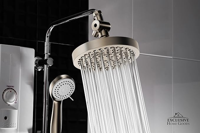 Shower Head With Handheld Combo, 6 Inch High Pressure Rainfall Showerhead With - Image 6