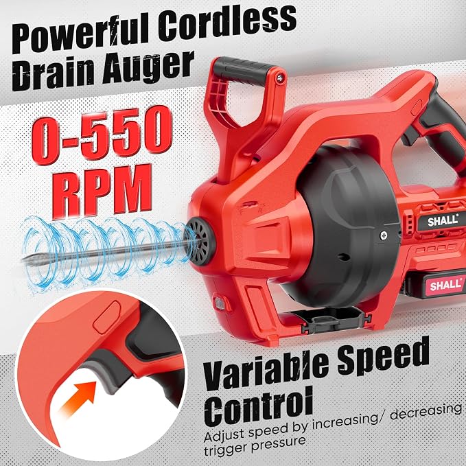 SHALL 20V Cordless Drain Auger - Image 4
