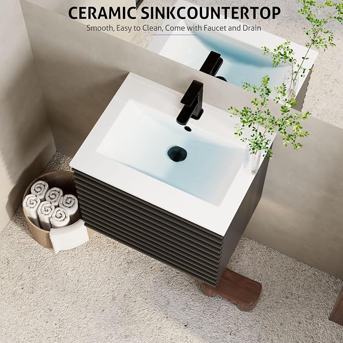 eclife 24" Floating Bathroom Vanity - Image 6