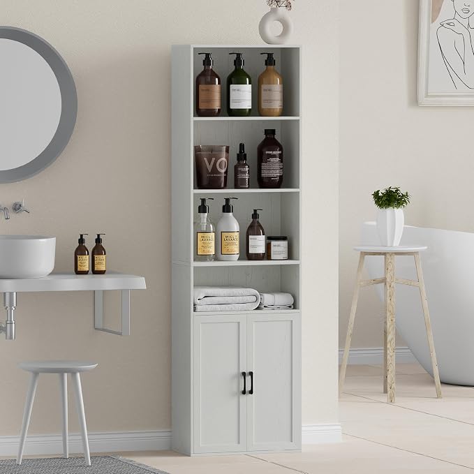 Tall Bathroom Storage Cabinet, Bathroom Floor Cabinet - Image 3