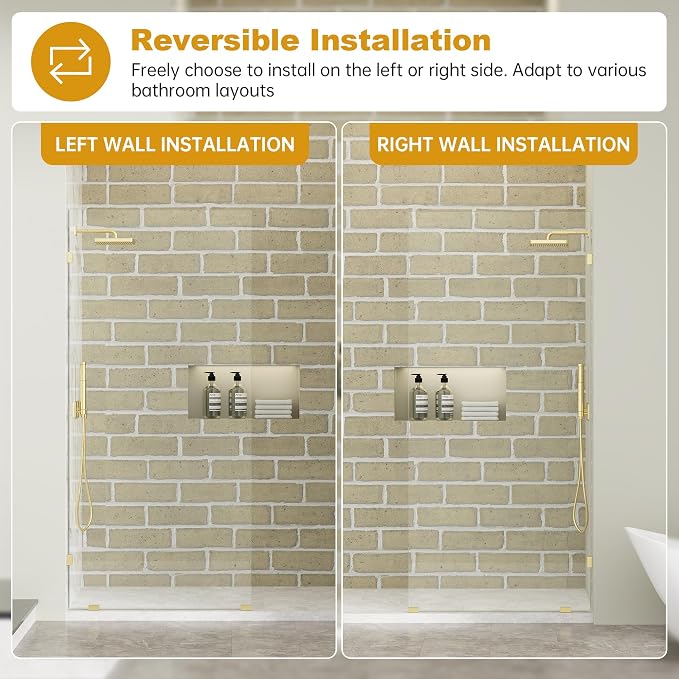 Frameless Fixed Shower Screen 36" W × 78" H, Shower Glass Panel, 5/16" SGCC - Image 5