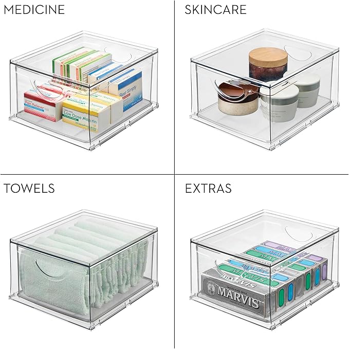 iDesign Clear Plastic Storage Drawer, Stackable Organizer - Image 7