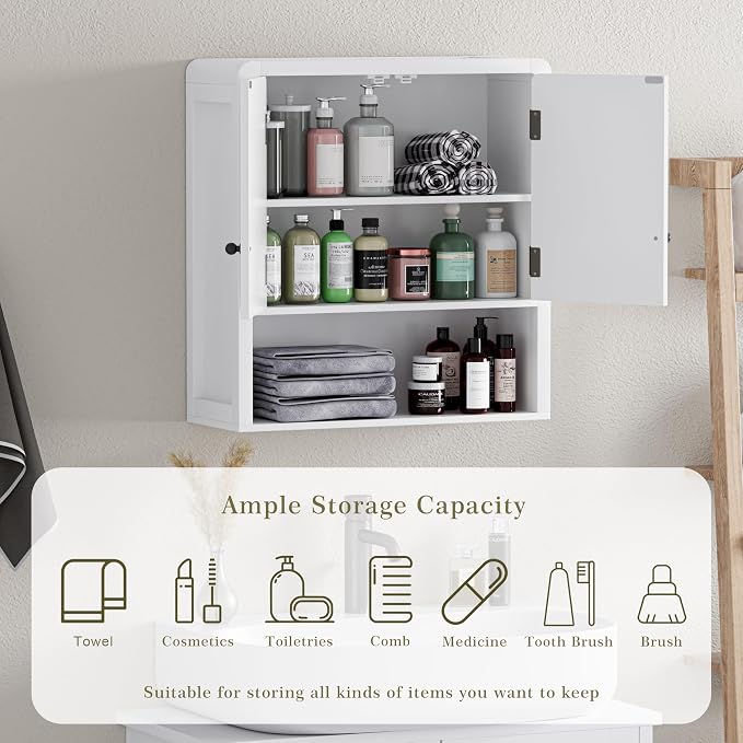 Wall-Mounted Bathroom Storage Cabinet, Waterproof Multi-Layer Adjustable Shelf - Image 4