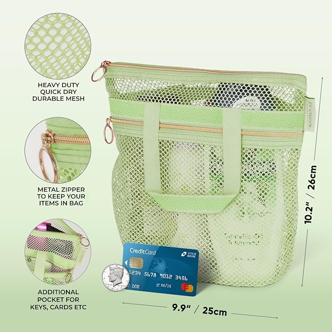 Mesh Shower Bag 10.2x9.9'' Quick-Dry Caddy - Image 4