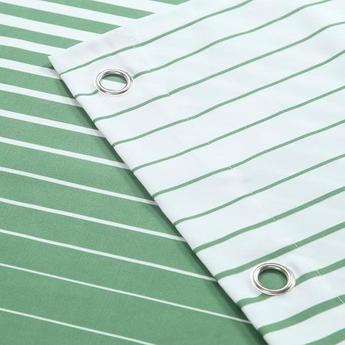 Green Shower Curtain 78 Inches Long, Sage Green and White Gradient Vertical - Image 4