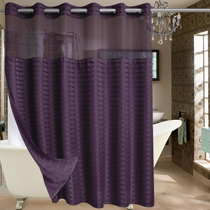 Conbo Mio Extra Wide No Hook Shower Curtain by ConboMio