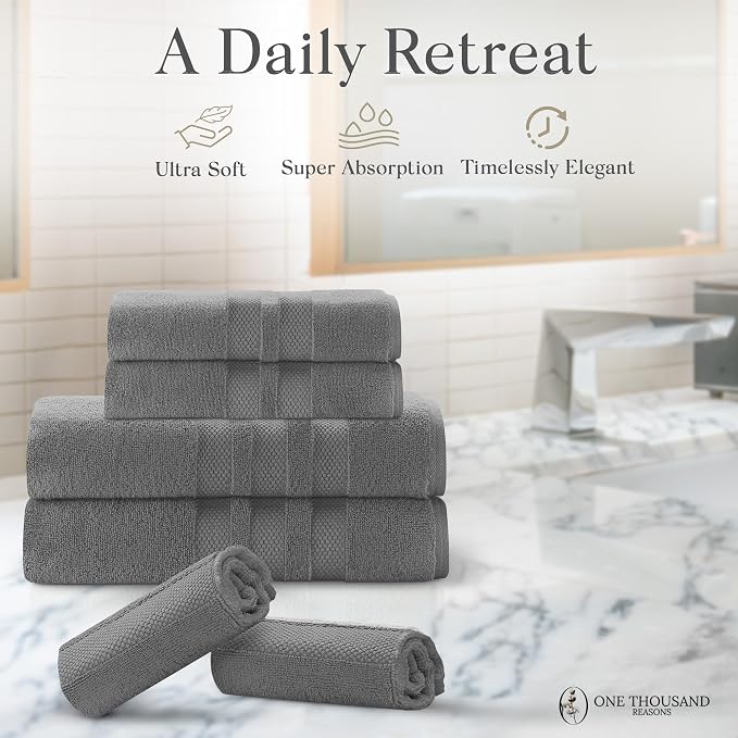 Premium Staple Cotton Bathroom Towel Set - Image 5