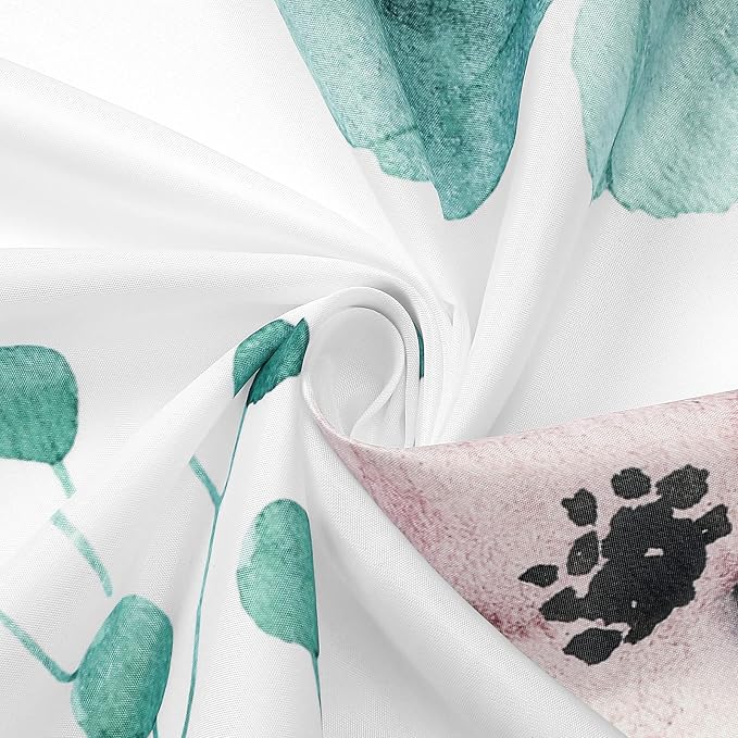 Gibelle Extra Long Shower Curtain 72 x 84, Watercolor Floral Fabric Shower - Image 5