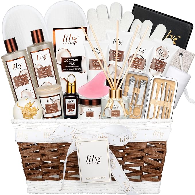 Coconut Vanilla Spa Gift Set for Women Christmas Gifts by LILYROY