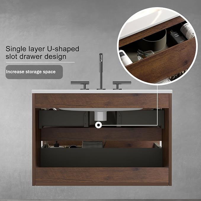 Wall Mounted Floating Bathroom Vanity - Image 6