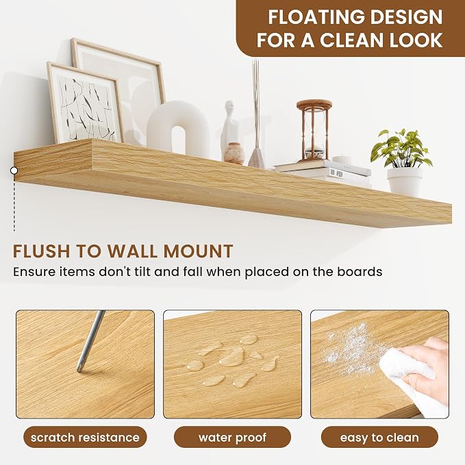 fuqing Floating Shelves for Wall, Wall Mounted Wood Floating Shelf - Image 5