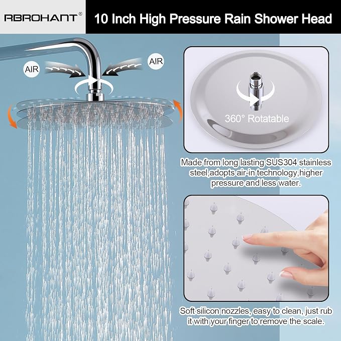 RBROHANT Outdoor Shower, Wall Mount Outdoor Shower Kit, Outside Shower Faucet - Image 5
