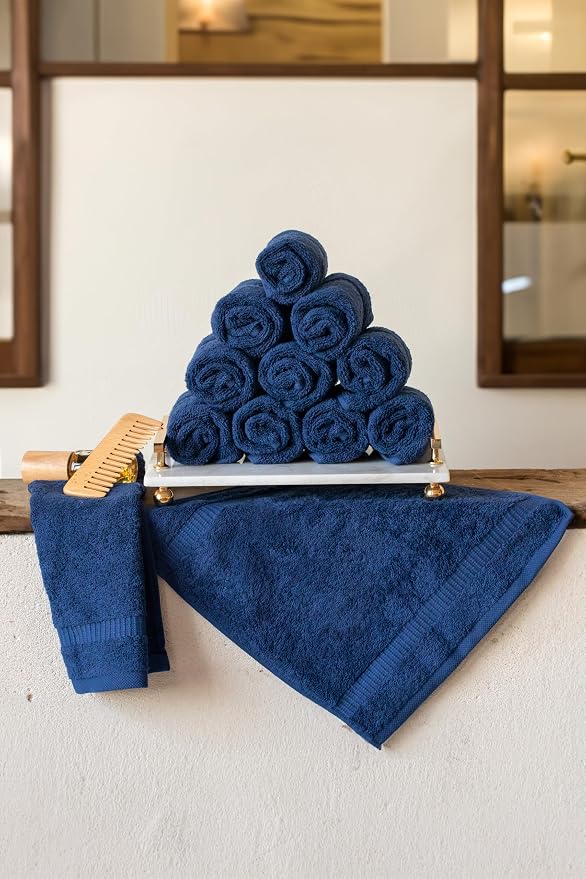 SALBAKOS 100% Turkish Cotton Washcloth Set of 12 13x13 inch | Heirloom Quality - Image 7