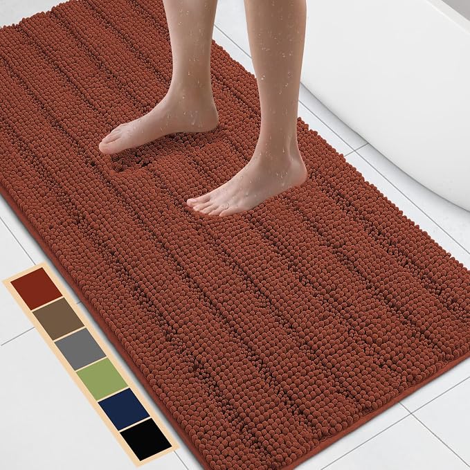 Bcoimo 48"×24" Chenille Bath Mat – Non-Slip by Bcoimo