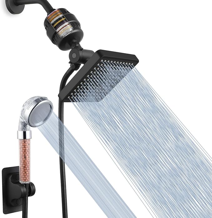 Voolan Filtered Shower Head Set, High Pressure Rain Shower by Voolan