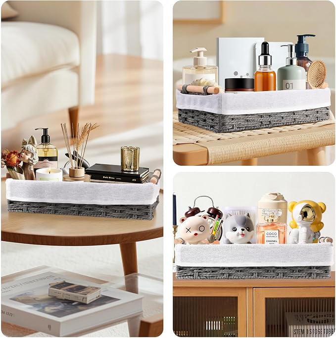 HomeHacks 2 Pack Storage Basket Paper Rope Baskets - Image 5