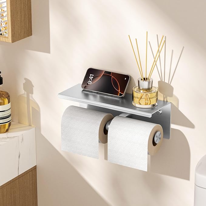 FORIOUS 2 Pack Double Toilet Paper Holder - Image 7