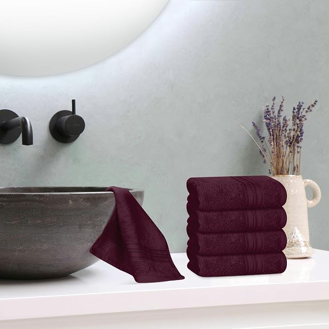 BOUTIQUO Ultra Soft Cotton Washcloths, Contains 12 Piece Face Cloths 12x12 inch - Image 4