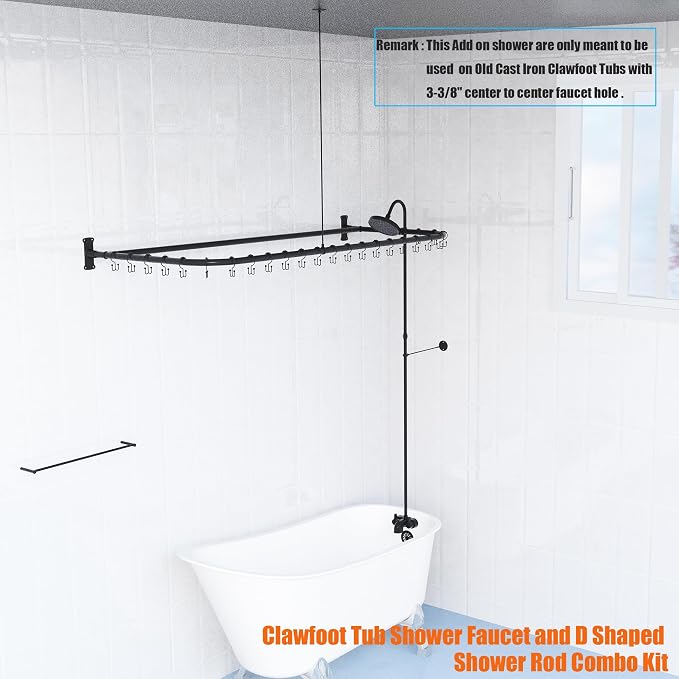 Clawfoot Tub Shower Kit, Add On Shower - Image 6