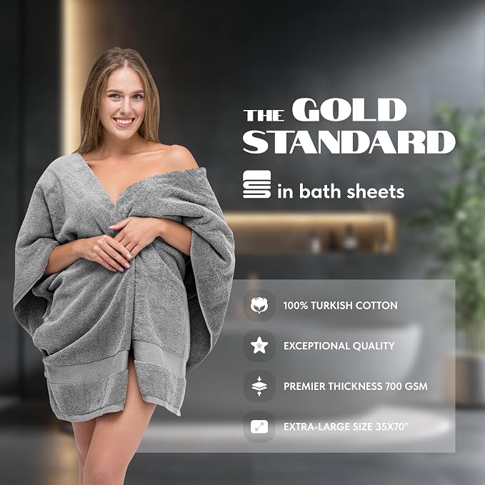 White Classic Luxury Soft Bath Sheet Towels - Image 2