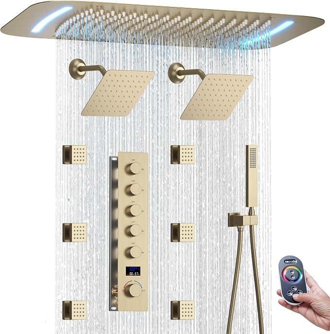 Shower System 16X26 inch Ceiling Mounted Shower Faucet Set by KATAIS