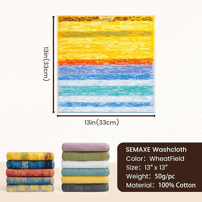 SEMAXE 100% Cotton Washcloths for Bathroom - Image 2