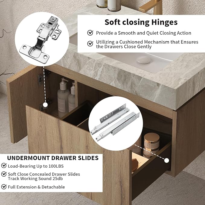 LKTART Floating 30 Inch Bathroom Vanity - Image 5