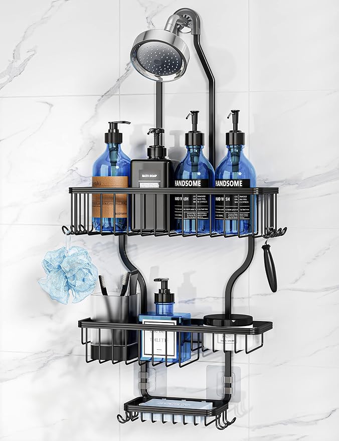 YASONIC Shower Caddy Over Shower Head Never Rust Aluminum Large Hanging Shower by YASONIC