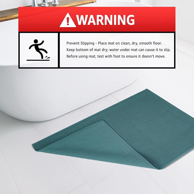 American Soft Linen Bath Rug, 20 in 34 in 100% Cotton Bath Mats Rugs - Image 4
