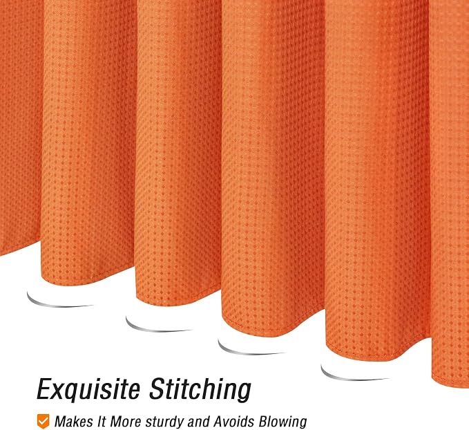 Gibelle Small Stall Shower Curtain 36 x 72, Narrow Half Waffle Weave Textured - Image 5