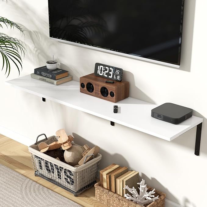 Fun Memories Floating Shelves for Wall, 12 Inch Deep Floating Shelves Set of 2 - Image 2
