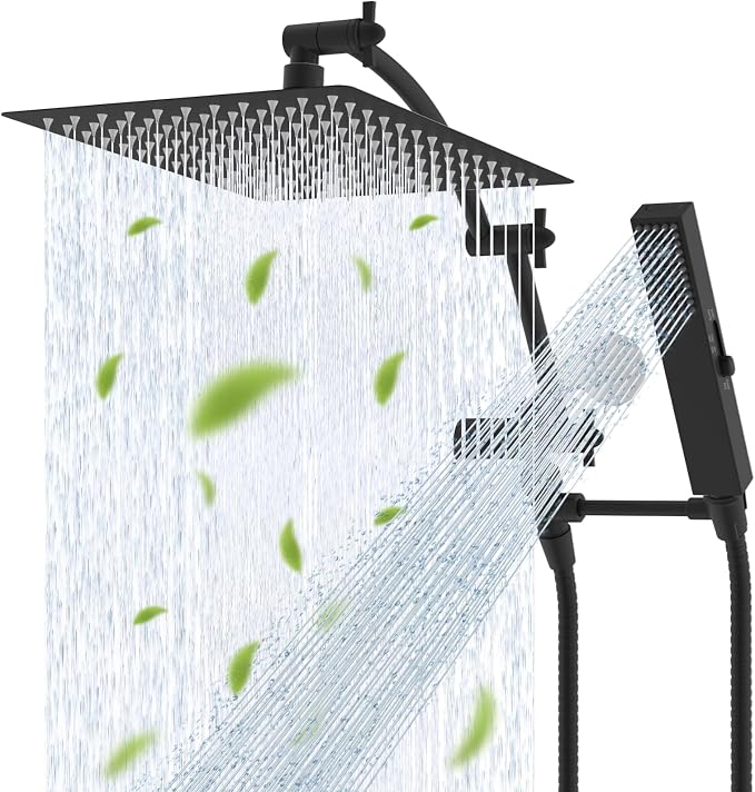 Hibbent All Metal CUPC Certified 12'' Rainfall Shower Head, Dual Shower Head by Hibbent