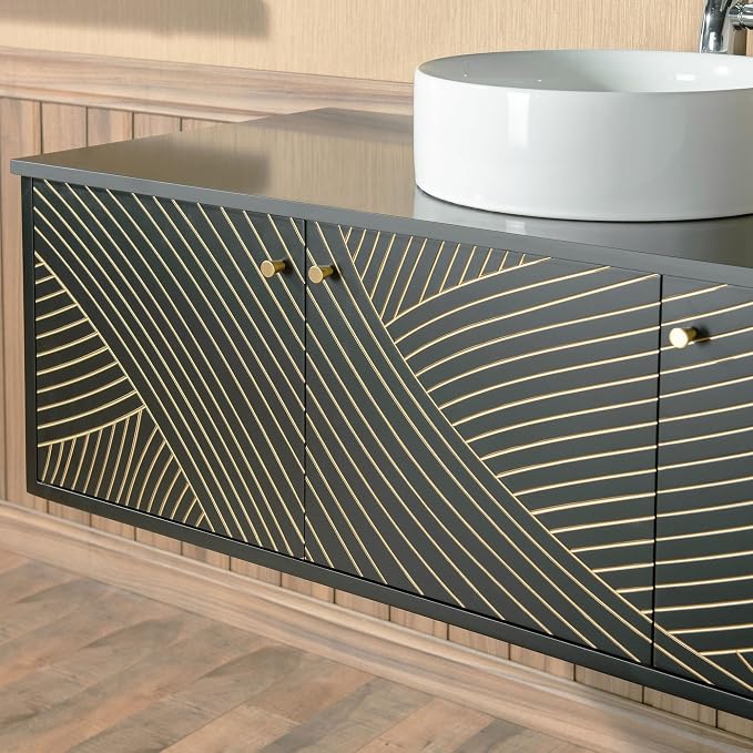 Woodbridge 48" Wall Mounted Floating Bathroom Vanity – Round Ceramic Vessel - Image 10