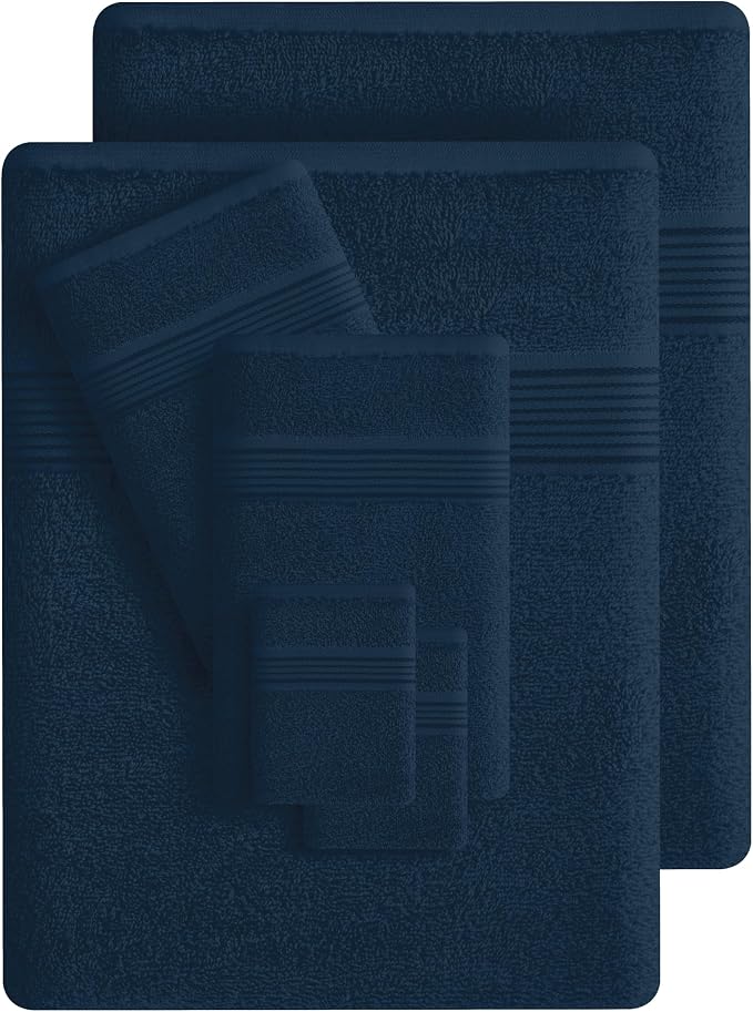Belizzi Home 100% Cotton Towel Set, Contains 6 Soft Bath Towel, 6 Hand Towel - Image 3