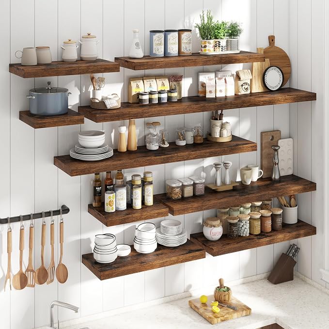 36 Inch Floating Shelves for Wall 2 Pack, Easy Install Engineered Wood Storage - Image 7