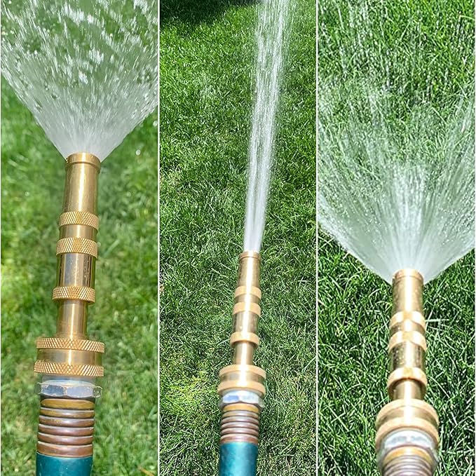 Twinkle Star Solid Brass Heavy Duty Adjustable Twist Hose Nozzle Jet Sweeper - Image 6