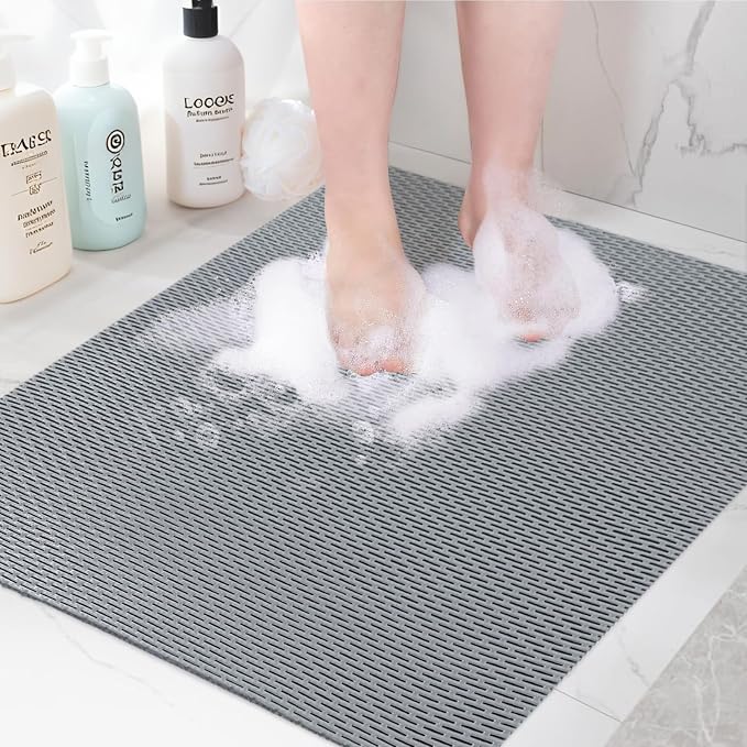 Square Shower Mat: 32"x32" Extra Large Non Slip Shower Mats by EIVINJE