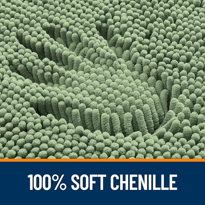 OLANLY Toilet Rugs U-Shaped 24x24, Extra Soft Absorbent Chenille Contour - Image 3