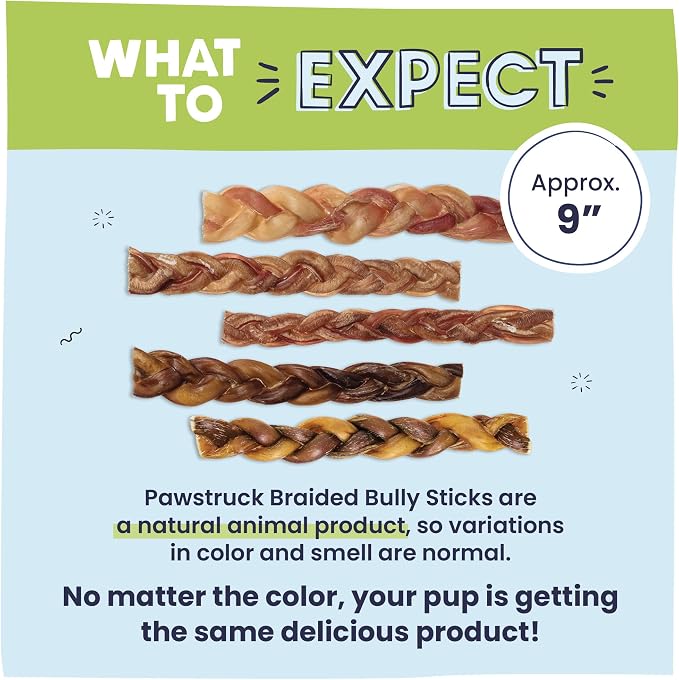 Pawstruck Natural 9” Braided Bully Sticks - Image 6