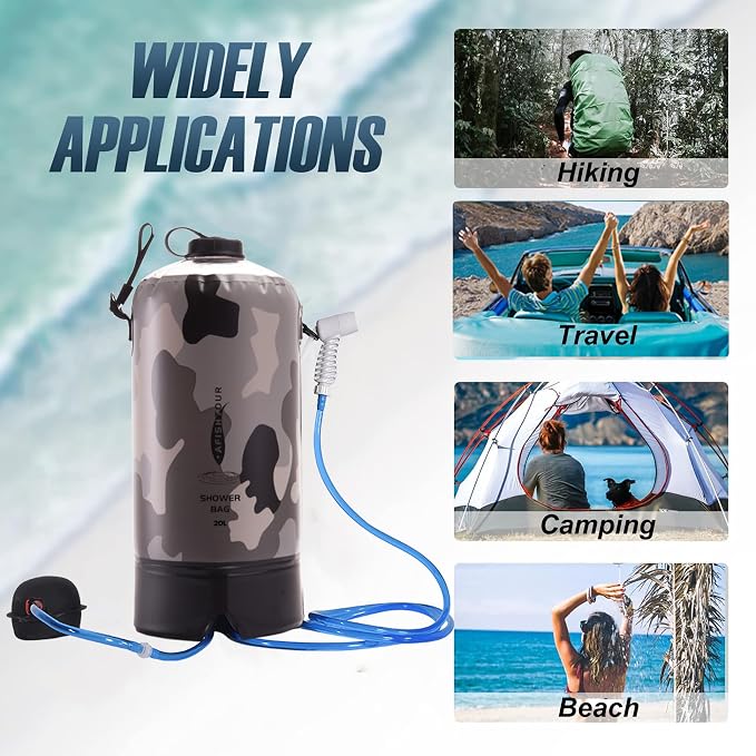 Portable Camping Shower Bag - 10L/2.2 Gallons Solar Shower Water Bag - Image 5