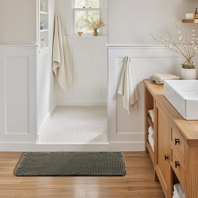 GRANNY SAYS Waffle Bath Mat 24" x 36", Boho Bathroom Rugs Non Slip Washable - Image 3