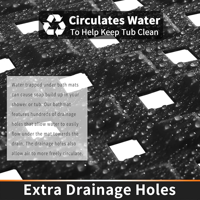 Yimobra Bathtub Mat Non Slip, Super Strong Suction Cups, 27.5"x15.5" Long - Image 3